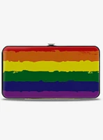 Rainbow Stripe Painted Hinged Wallet