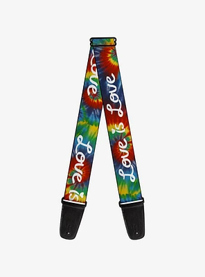 Love is Love Tie Dye Guitar Strap