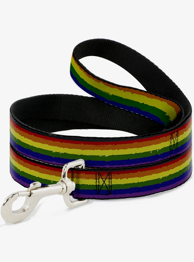 Rainbow Stripe Painted Dog Leash