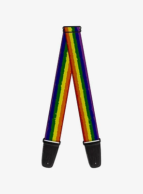 Rainbow Stripe Painted Guitar Strap