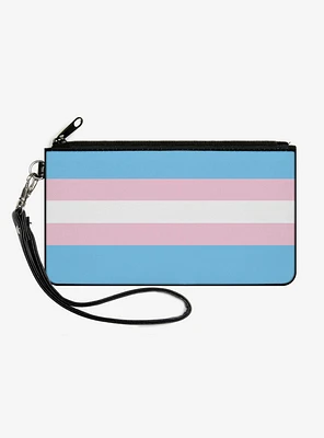 Transgender Flag Canvas Zip Clutch Wallet