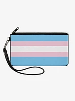 Transgender Flag Canvas Zip Clutch Wallet