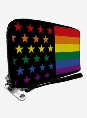 American Pride Flag Zip Around Wallet