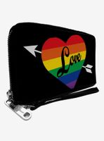 Love Rainbow Stripe Zip Around Wallet