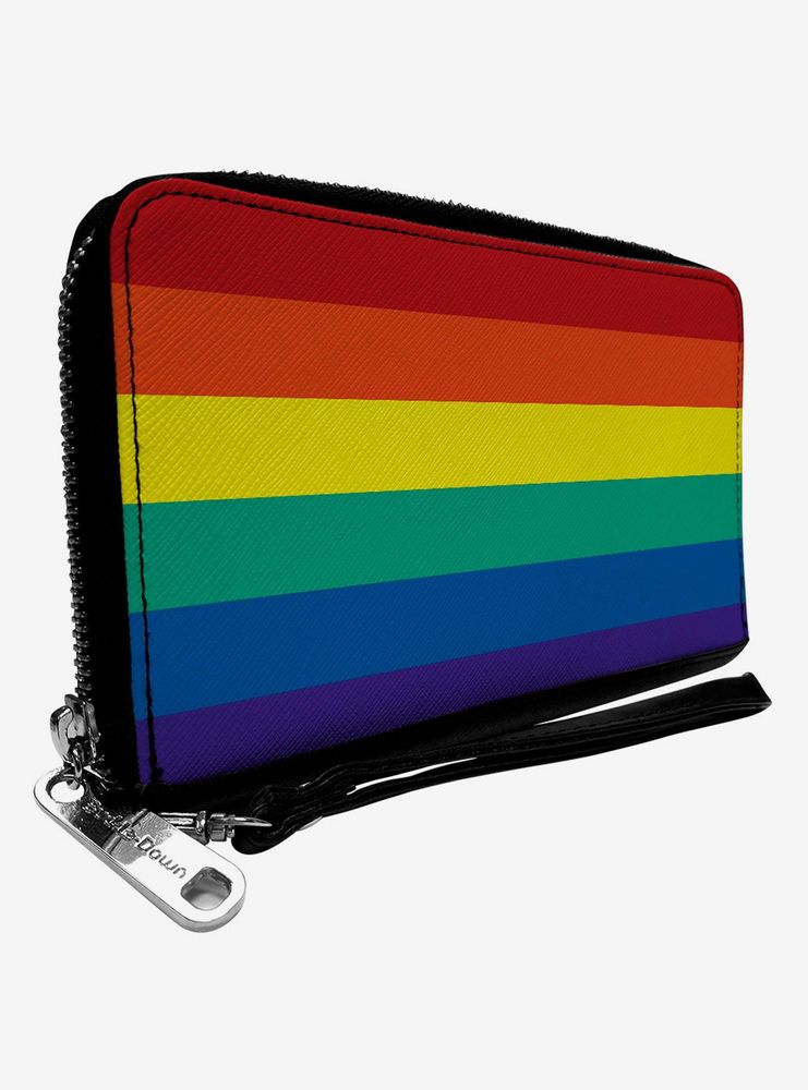 Rainbow Print Zip Around Wallet