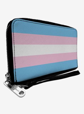 Transgender Flag Zip Around Wallet