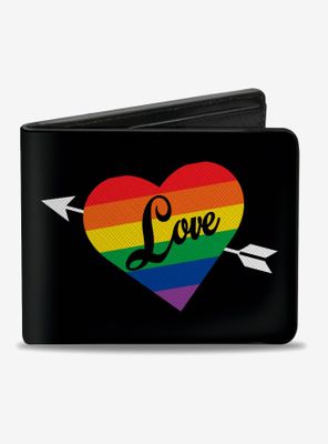 Love Rainbow Stripe Heart Bifold Wallet