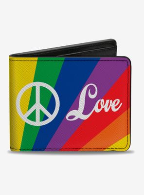 Peace and Love Rainbow Rays Bifold Wallet