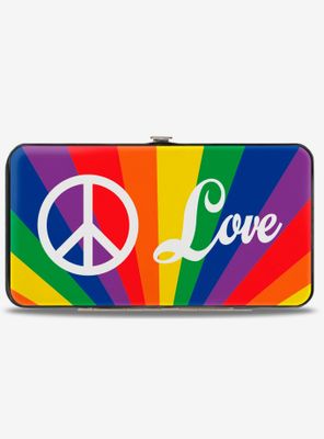 Peace and Love Rainbow Rays Hinged Wallet