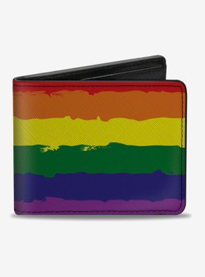Rainbow Stripe Painted Bifold Wallet