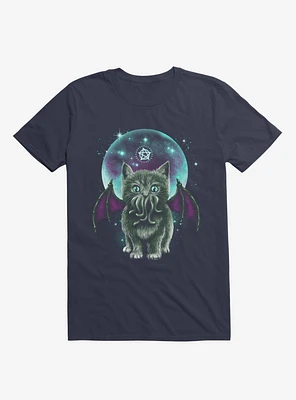 Cosmic Purrrcraft Navy Blue T-Shirt