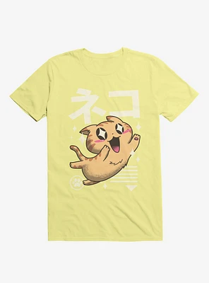 Kawaii Feline Corn Silk Yellow T-Shirt