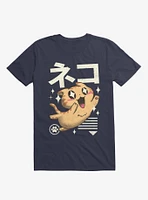 Kawaii Feline Navy Blue T-Shirt