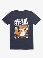 Kawaii Fox Navy Blue T-Shirt