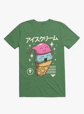 Kawaii Ice Cream Kelly Green T-Shirt