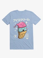 Kawaii Ice Cream Light Blue T-Shirt