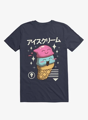 Kawaii Ice Cream Navy Blue T-Shirt