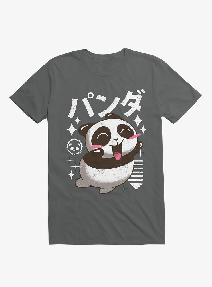 Kawaii Panda Charcoal Grey T-Shirt