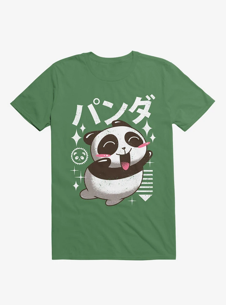 Kawaii Panda Kelly Green T-Shirt
