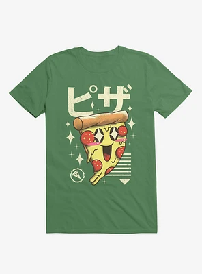 Kawaii Pizza Kelly Green T-Shirt