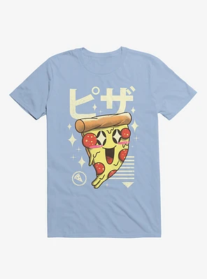 Kawaii Pizza Light Blue T-Shirt