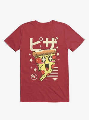 Kawaii Pizza Red T-Shirt
