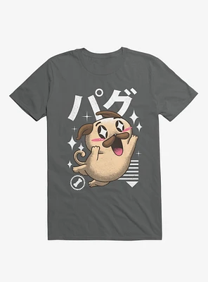 Kawaii Pug Charcoal Grey T-Shirt