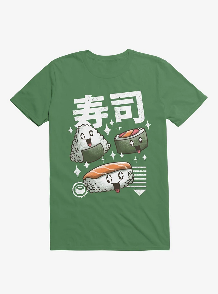 Kawaii Sushi Kelly Green T-Shirt