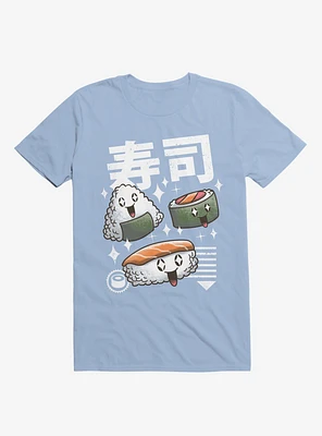 Kawaii Sushi Light Blue T-Shirt