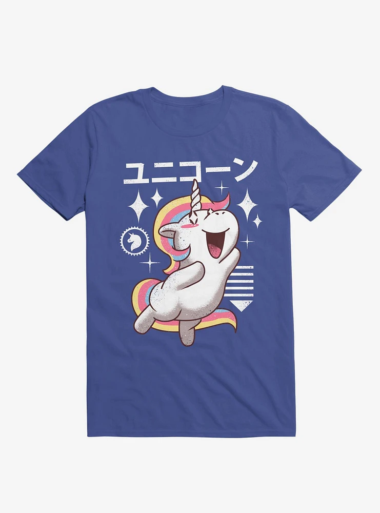 Kawaii Unicorn Royal Blue T-Shirt