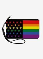 American Pride Flag Canvas Zip Clutch Wallet