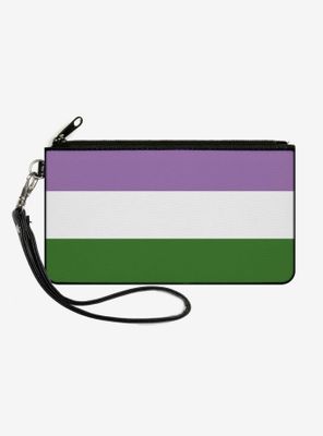 Genderqueer Flag Canvas Zip Clutch Wallet