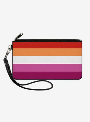 Lesbian Flag Canvas Zip Clutch Wallet