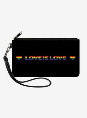 Love Is Love Heart Canvas Zip Clutch Wallet