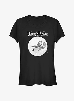 Marvel WandaVision Unusual Couple Flying Cartoon Girls T-Shirt
