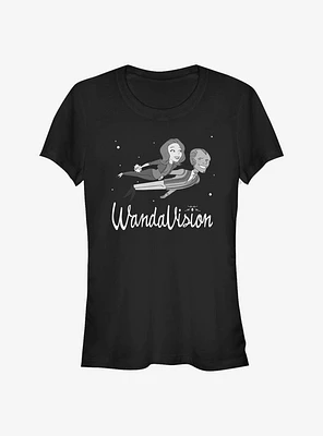 Marvel WandaVision Unusual Couple Flying Stars Girls T-Shirt
