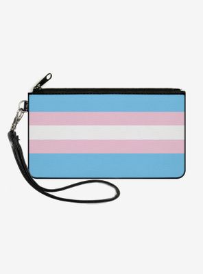 Transgender Flag Canvas Zip Clutch Wallet