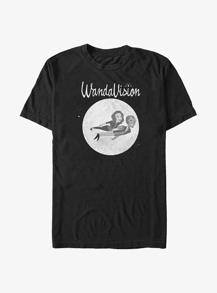 Marvel WandaVision Unusual Couple Flying Cartoon T-Shirt