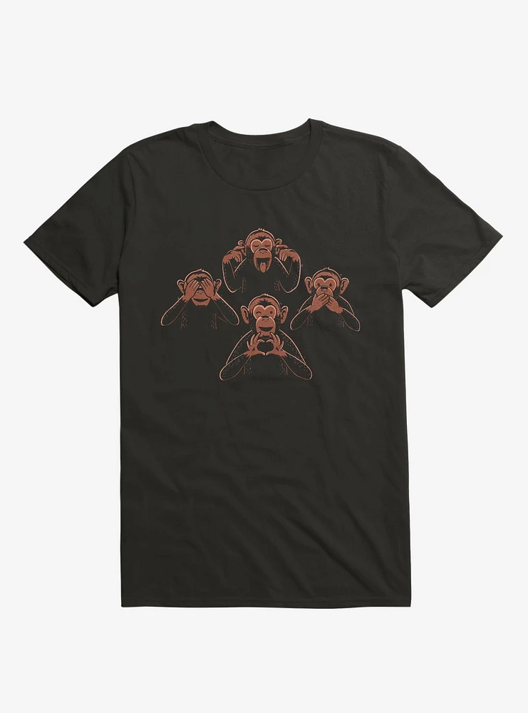 Three Wise Monkey And One Lover T-Shirt
