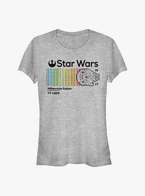 Star Wars Millennium Falcon Colored Girls T-Shirt