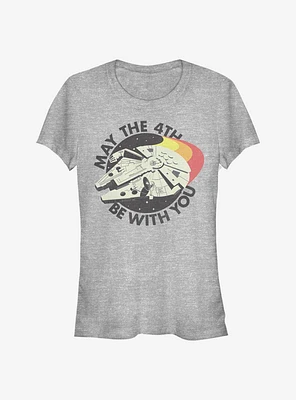 Star Wars Retro May 4th Falcon Girls T-Shirt