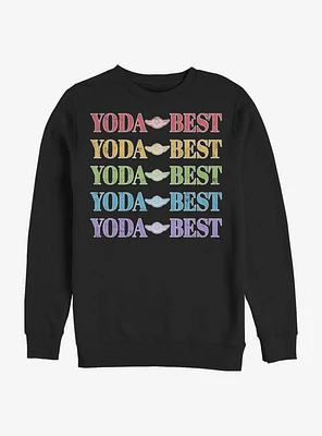 Star Wars Yoda Best Rainbow Crew Sweatshirt