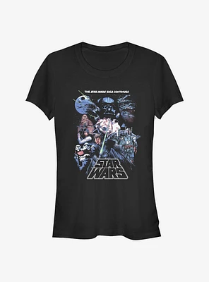 Star Wars Episode V The Empire Strikes Back Saga Group Poster Girls T-Shirt