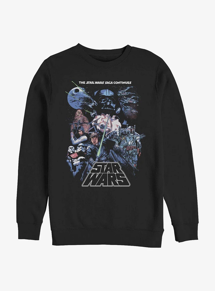 Star Wars Episode V The Empire Strikes Back Saga Group Poster Sweatshirt