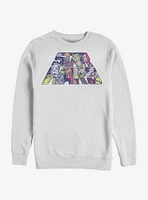 Star Wars Slant Characters Logo Crew Sweatshirt