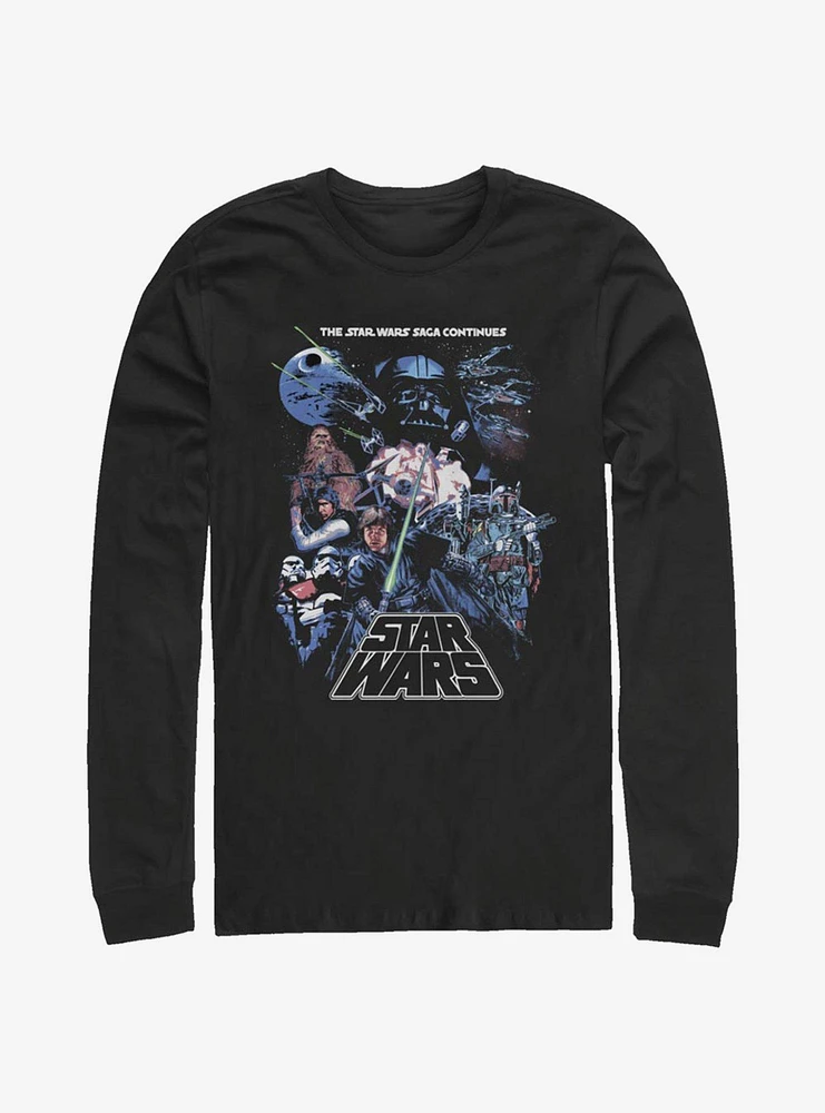 Star Wars Episode V The Empire Strikes Back Saga Group Poster Long-Sleeve T-Shirt