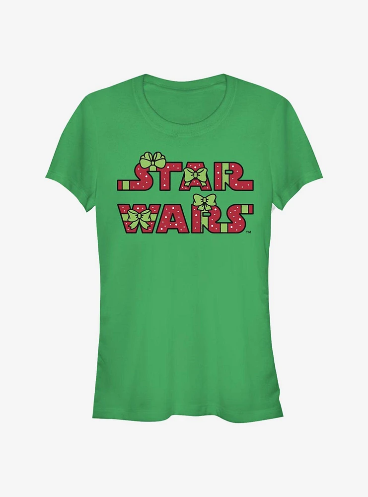 Star Wars Holiday Logo Sleeve Girls T-Shirt