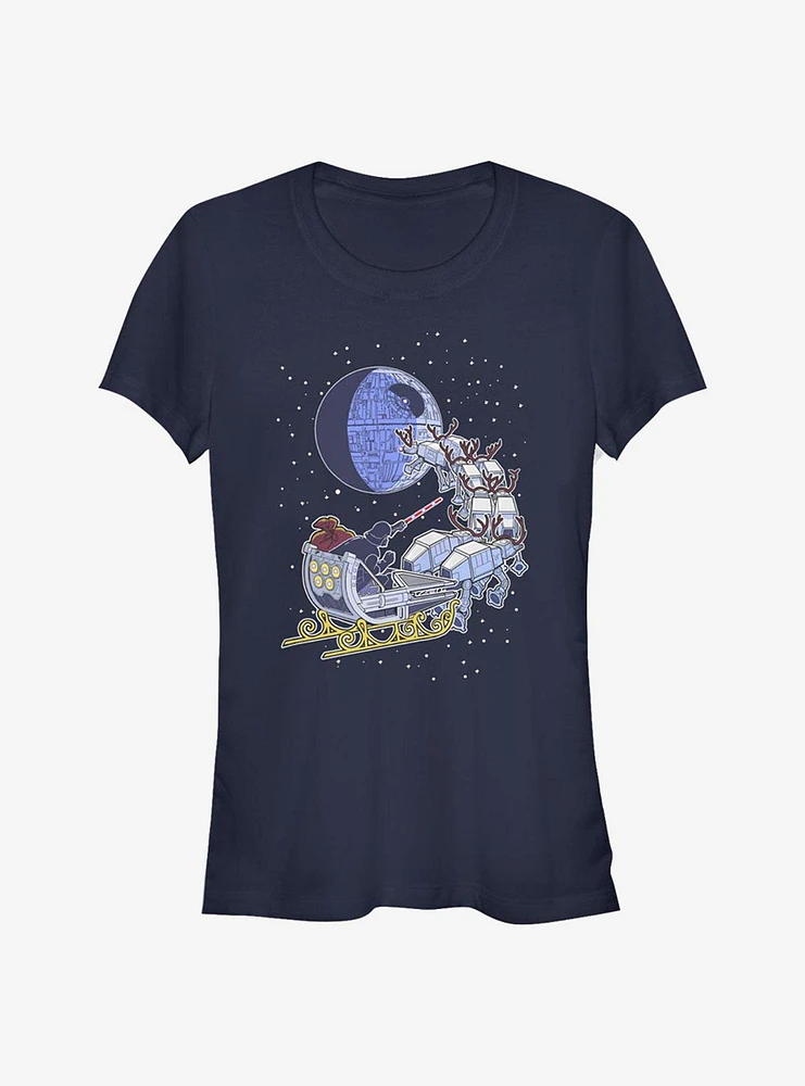 Star Wars Vader Sleigh Girls T-Shirt