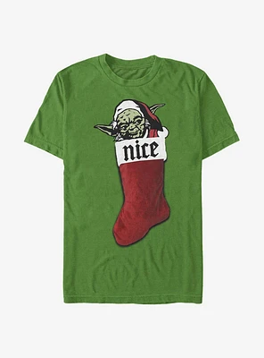Star Wars Christmas Stocking Nice Yoda T-Shirt