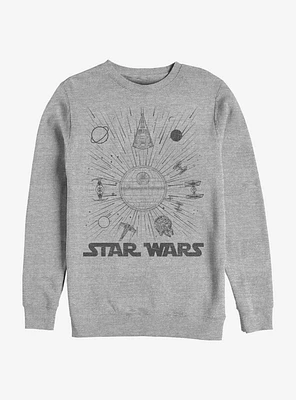 Star Wars Ships And Lines Burst Crew Sweatshirt